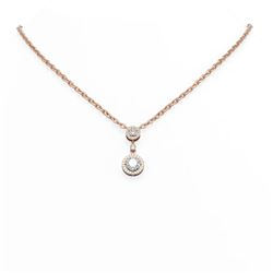 1.61 ctw Diamond Necklace 18K Rose Gold - REF-344A2N