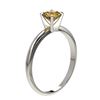 Image 3 : 0.76 ctw Certified Intense Yellow Diamond Engagment Ring 10k White Gold - REF-67F5M