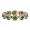 Image 1 : 44.77 ctw Jade & Diamond Victorian Bracelet 14K Rose Gold - REF-1184Y2X