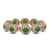Image 2 : 44.77 ctw Jade & Diamond Victorian Bracelet 14K Rose Gold - REF-1184Y2X