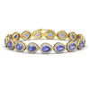Image 1 : 19.14 ctw Tanzanite & Diamond Micro Pave Halo Bracelet 10k Yellow Gold - REF-396K5Y