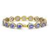 Image 2 : 19.14 ctw Tanzanite & Diamond Micro Pave Halo Bracelet 10k Yellow Gold - REF-396K5Y