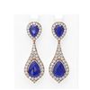 Image 1 : 13.6 ctw Sapphire & Diamond Earrings 18K Rose Gold - REF-343Y6X