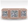 Image 1 : 2 ctw Past Present Future Princess Diamond Ring Art Deco 18k Rose Gold - REF-481G8W