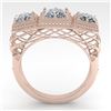 Image 3 : 2 ctw Past Present Future Princess Diamond Ring Art Deco 18k Rose Gold - REF-481G8W