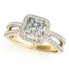 Image 2 : 1.02 ctw Certified VS/SI Princess Diamond 2pc Set Halo 14k Yellow Gold - REF-118H6R