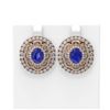 Image 1 : 13.11 ctw Sapphire & Diamond Earrings 18K Rose Gold - REF-527N3F