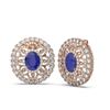 Image 2 : 13.11 ctw Sapphire & Diamond Earrings 18K Rose Gold - REF-527N3F