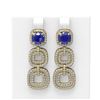 Image 1 : 7.12 ctw Sapphire & Diamond Earrings 18K Yellow Gold - REF-315Y5X