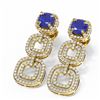 Image 3 : 7.12 ctw Sapphire & Diamond Earrings 18K Yellow Gold - REF-315Y5X