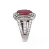 Image 2 : 5.39 ctw Ruby & Diamond Ring 18K White Gold - REF-263H6R