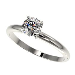 0.78 ctw Certified Quality Diamond Engagment Ring 10k White Gold - REF-68R2K