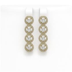 4.52 ctw Diamond Micro Pave Earrings 18K Yellow Gold - REF-345A2N