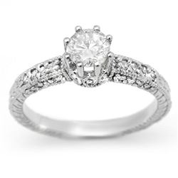 1.0 ctw Certified VS/SI Diamond Solitaire Ring 18k White Gold - REF-129M3G