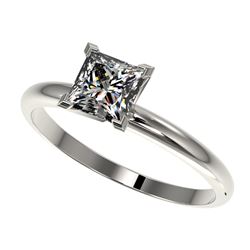 1 ctw VS/SI Quality Princess Diamond Engagment Ring 10k White Gold - REF-243A2N