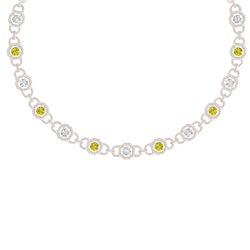 25 ctw SI/I Fancy Yellow Diamond Necklace 18K Rose Gold - REF-2280A2N