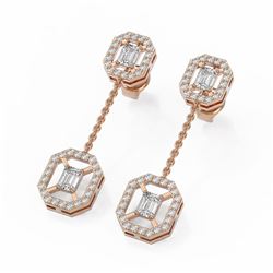2 ctw Diamond Designer Earrings 18K Rose Gold - REF-309H5R