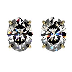 2.50 ctw Certified VS/SI Quality Oval Diamond Stud Earrings 10k Yellow Gold - REF-601W4H