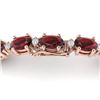 Image 3 : 19.7 ctw Garnet & VS/SI Certified Diamond Eternity Bracelet 10k Rose Gold - REF-98M2G