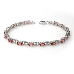 4.70 ctw Pink Tourmaline & Diamond 14k White Gold - REF-80A9N