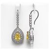 Image 2 : 8.15 ctw Canary Citrine & Diamond Victorian Earrings 14K White Gold - REF-244N8F