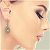 Image 3 : 8.15 ctw Canary Citrine & Diamond Victorian Earrings 14K White Gold - REF-244N8F
