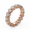 Image 2 : 4.42 ctw Heart Diamond Designer Eternity Ring 18K Rose Gold - REF-890F5M
