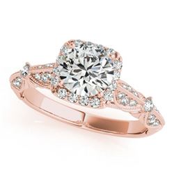 1.36 ctw Certified VS/SI Diamond Halo Ring 18k Rose Gold - REF-291X3A