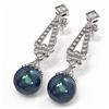 Image 3 : 1.55 ctw Diamond & Pearl Earrings 18K White Gold - REF-224M4G