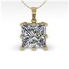 Image 2 : 1 ctw Certified VS/SI Princess Diamond Necklace 18k Yellow Gold - REF-285K2Y