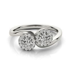 1.26 ctw VS/SI Diamond 2 Stone 2 Stone Ring 18k White Gold - REF-161M3G