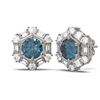 Image 2 : 3.74 ctw Intense Blue Diamond Earrings 18K White Gold - REF-397Y3X