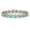 Image 1 : 13.19 ctw Turquoise & Diamond Micro Pave Halo Bracelet 10k Rose Gold - REF-305N8F
