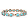 Image 2 : 13.19 ctw Turquoise & Diamond Micro Pave Halo Bracelet 10k Rose Gold - REF-305N8F
