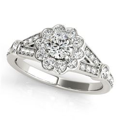 1.9 ctw Certified VS/SI Diamond Halo Ring 18k White Gold - REF-392G6W