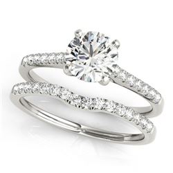 0.85 ctw Certified VS/SI Diamond 2pc Wedding Set 14k White Gold - REF-94X6A