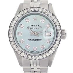 Rolex Ladies Stainless Steel, Diamond Dial & Diamond Bezel, Sapphire Crystal - REF-426F4M