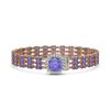 Image 1 : 27.75 ctw Tanzanite & Diamond Bracelet 14K Rose Gold - REF-377W5H