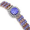 Image 2 : 27.75 ctw Tanzanite & Diamond Bracelet 14K Rose Gold - REF-377W5H