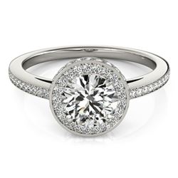 1.25 ctw Certified VS/SI Diamond Halo Ring 18k White Gold - REF-170M2G