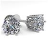 Image 1 : 1.0 ctw VS/SI Cushion Cut Diamond Stud Earrings 18k White Gold - REF-147Y2X