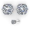 Image 2 : 1.0 ctw VS/SI Cushion Cut Diamond Stud Earrings 18k White Gold - REF-147Y2X