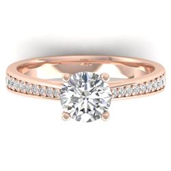 1.26 ctw Certified VS/SI Diamond Art Deco Ring 14k Rose Gold - REF-308Y3X