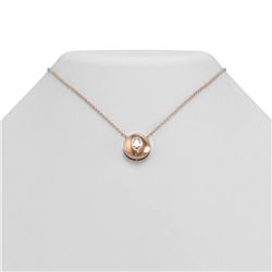 0.52 ctw Oval Diamond Necklace 18K Rose Gold - REF-121R6K
