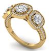 Image 2 : 2.25 ctw Certified VS/SI Diamond 3 Stone Micro Ring 14k Yellow Gold - REF-236F2M