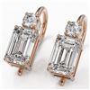 Image 1 : 1.25 ctw Emerald Cut Diamond Designer Earrings 18K Rose Gold - REF-229A5N