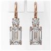 Image 2 : 1.25 ctw Emerald Cut Diamond Designer Earrings 18K Rose Gold - REF-229A5N