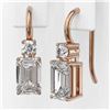 Image 3 : 1.25 ctw Emerald Cut Diamond Designer Earrings 18K Rose Gold - REF-229A5N