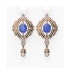 Image 1 : 11.29 ctw Tanzanite & Diamond Earrings 18K Rose Gold - REF-627A3N