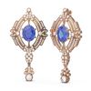 Image 2 : 11.29 ctw Tanzanite & Diamond Earrings 18K Rose Gold - REF-627A3N